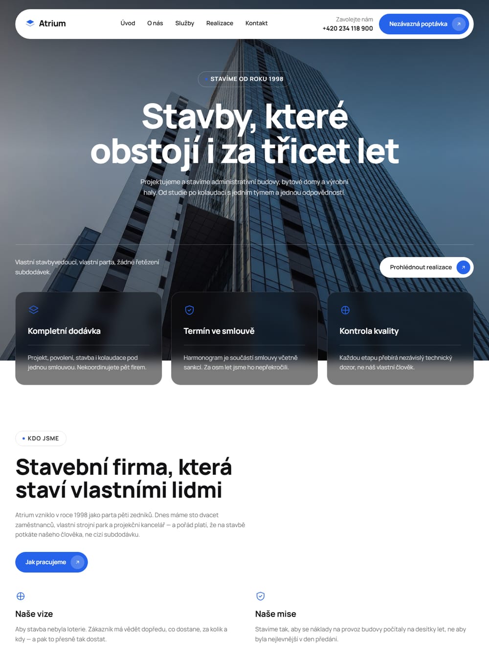 Ukázka webu vytvořeného v Miyře